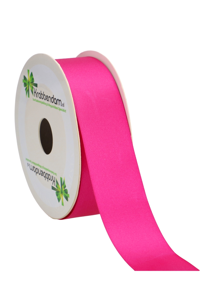 Satijn Dubbel Lint 40mm x 25 meter Fuchsia