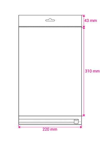 Cellofaan Zakjes Transp. & Wit Euroslot & Plakstrip 310x220mm 150stuks