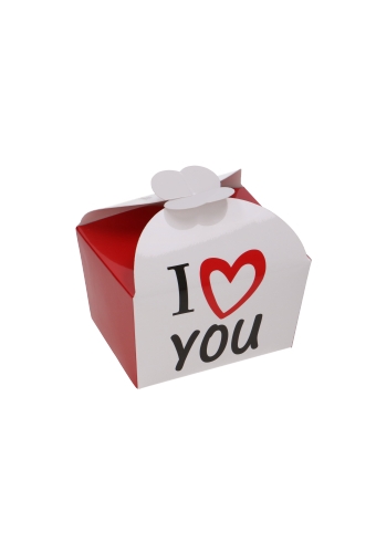 Bonbondoosjes I Love You 125gram & Vlindersluiting 7.6x6x4.8cm 24stuks