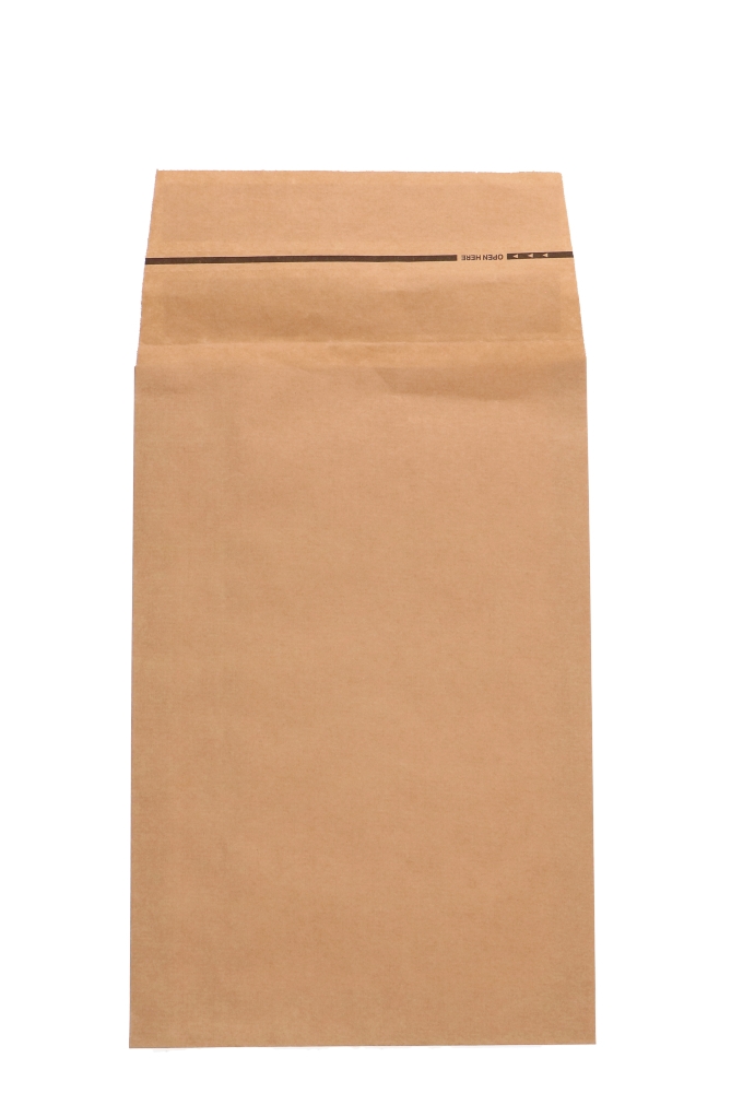 Papieren Verzendzak Zijvouw Zaza Kraft Plakstrip 23x34x8+10cm 500st