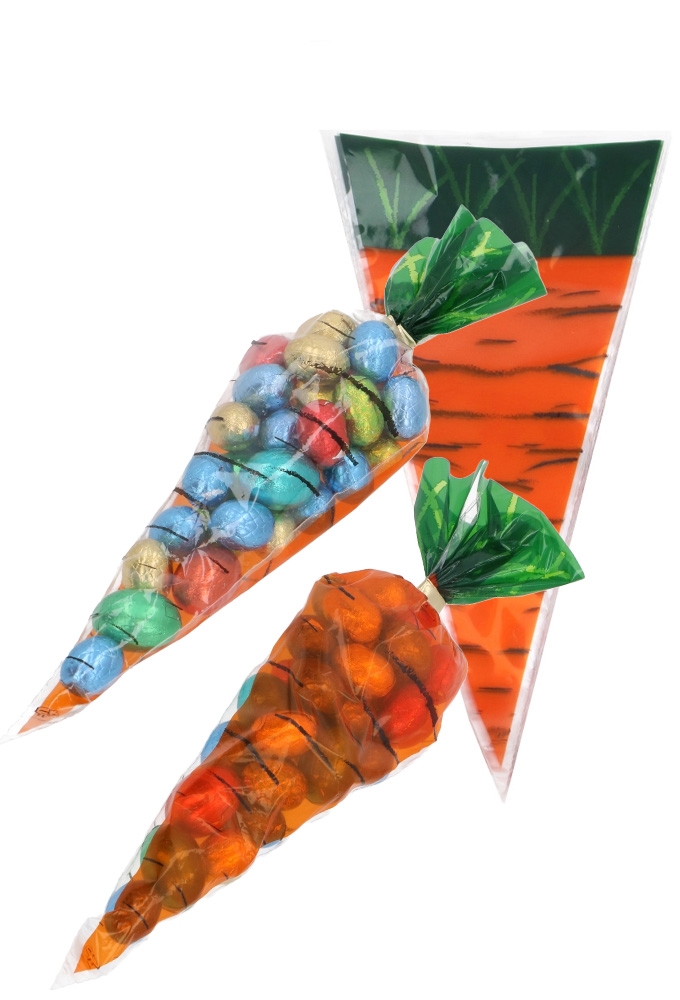 Puntzak Wortel Oranje Met Opdruk18x37cm 100stuks