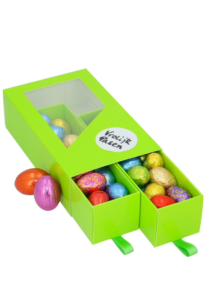 Geschenkdoosje 2 Ladeboxjes Groen Glans 15.5x8.6x4.5cm 10stuks