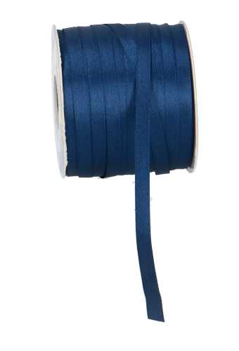 Satijn Dubbel Lint 6mm x 100 meter Marine Blauw