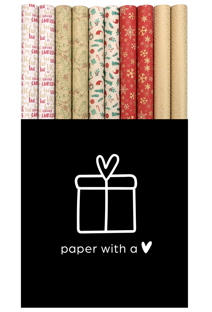 Kerstpapier Consumentenrollen Winter Garden Kraft 70cm x 2meter 50st