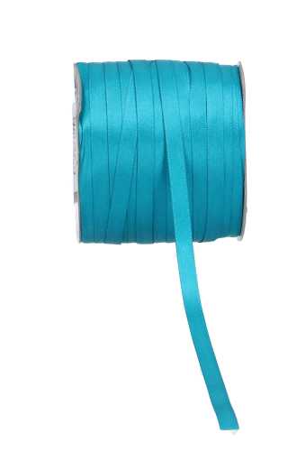 Satijn Dubbel Lint 6mm x 100 meter Aqua Blauw