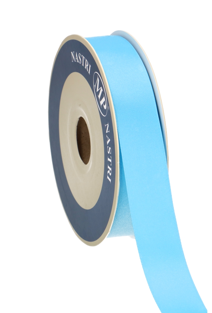 Satijn Dubbel Lint 25mm x 50 meter Middel Blauw