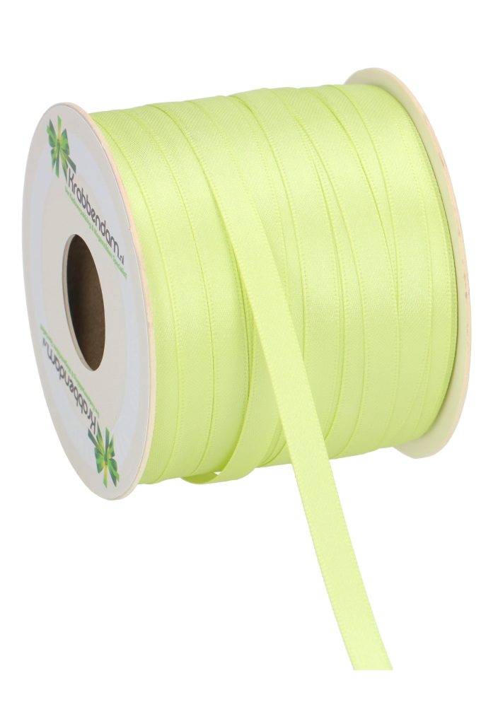 Satijn Dubbel Lint 6mm x 100 meter Appel Groen