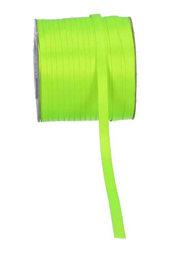 Satijn Dubbel Lint 6mm x 100 meter Groen Neon OP IS OP