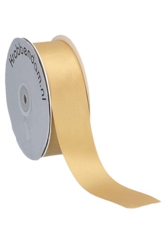 Satijn Dubbel Lint 40mm x 25 meter Goud