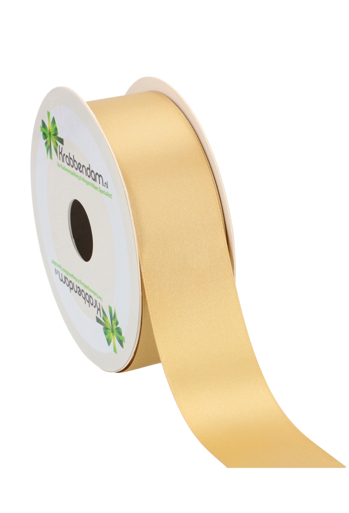 Satijn Dubbel Lint 40mm x 25 meter Goud