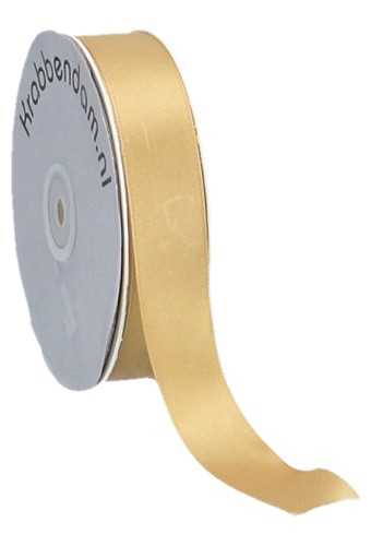 Satijn Dubbel Lint 25mm x 50 meter Goud