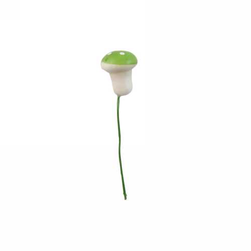 Kado Decoratie Paddenstoel Groen 1.5cm Met IJzerdraad 100stuks