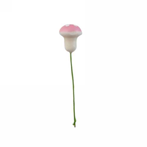 Kado Decoratie Paddenstoel Roze 1.5cm Met IJzerdraad 100stuks