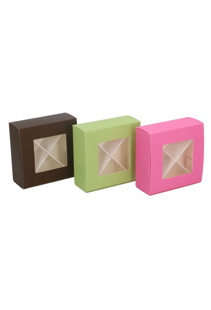 Bonbondoosjes Klepje Groen Venster 4 bonbons 10x10x4cm 10stuks