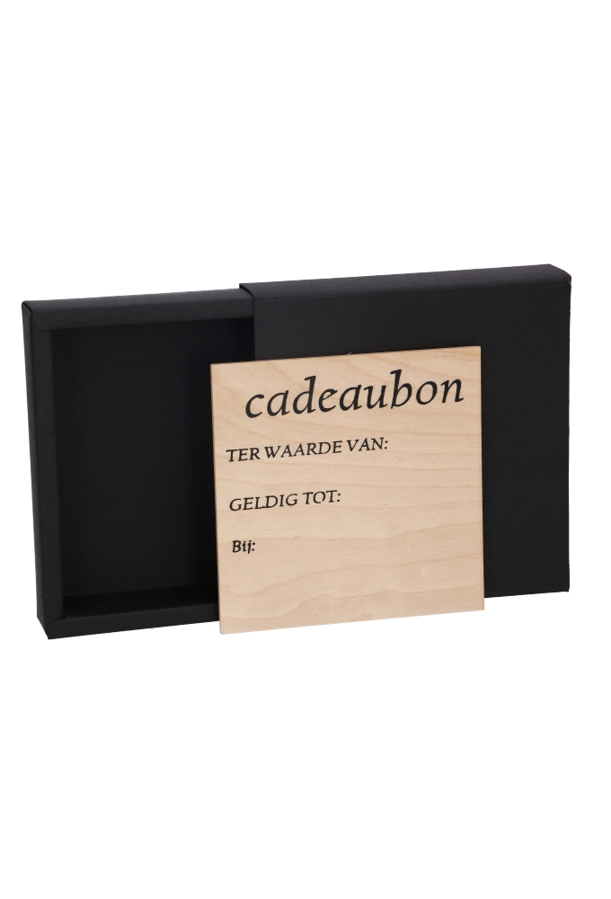 Schuifdoosje Jakarta Zwart Met Houten Plankjes 12.5x12.5x2.8cm 10stuks