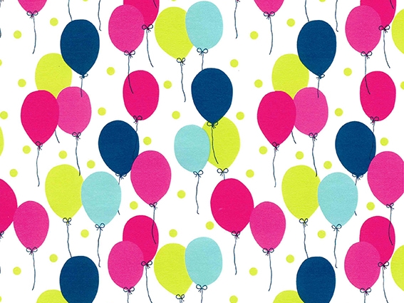 Cadeaupapier Coated petit ballon fuchsia & lime blauw 50cm x 200meter