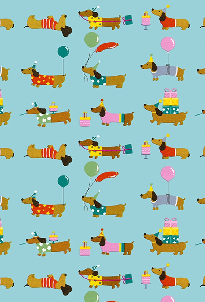 Cadeaupapier Coated wiener dog 70cm x 200meter