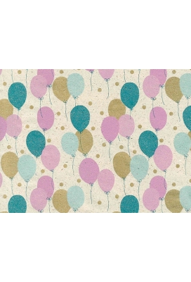 Cadeaupapier Gras petit ballon petrol & fuchsia & goud 70cm x 200meter