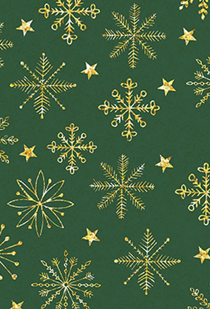 Kerstpapier Holographic christmas winter crystal groen 70cm x 200meter Kerstpapier Holographic christmas winter crystal groen 70cm x 200meter