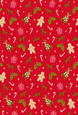 Kerstpapier Coated mistletoe 70cm x 200meter Kerstpapier Coated mistletoe 70cm x 200meter