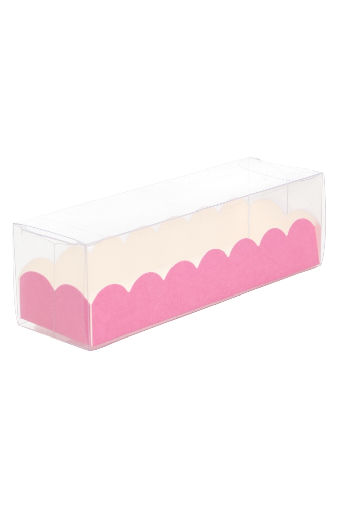 Macarondoosjes Transparant Tiber Pink 16x5x5cm 10stuks