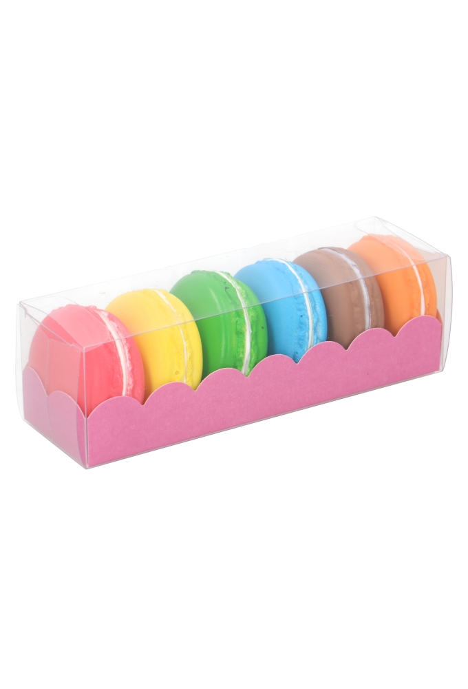 Macarondoosjes Transparant Tiber Pink 16x5x5cm 10stuks