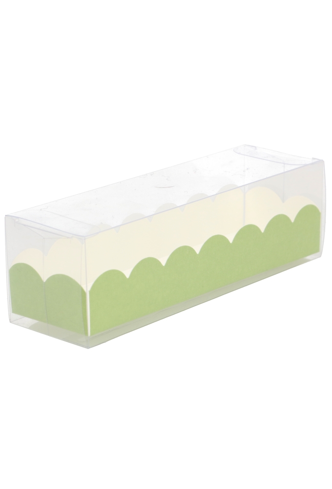 Macarondoosjes Transparant Tiber Groen 16x5x5cm 10stuks