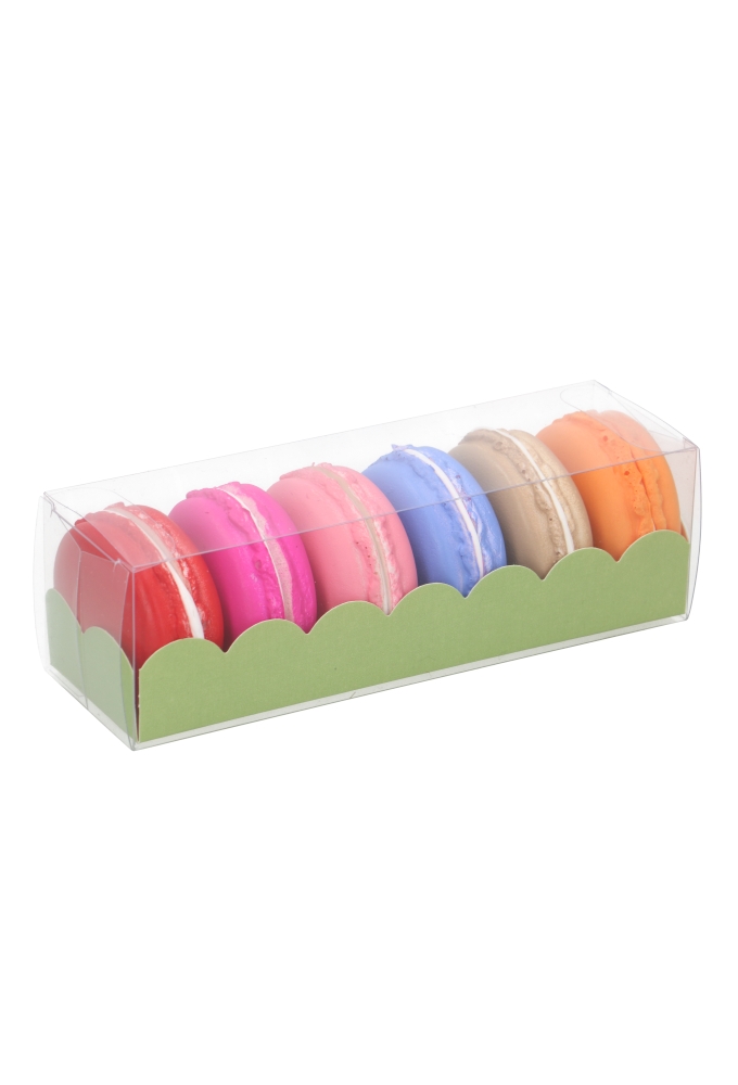 Macarondoosjes Transparant Tiber Groen 16x5x5cm 10stuks