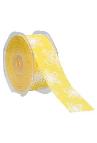 Kadolint Canvas Geel Met Witte Bloemetje 38mm x 15meter