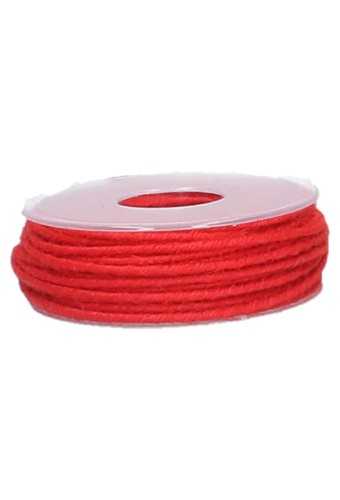 Koord Lint Jute IJzerdraad Rood 3mm x 20meter