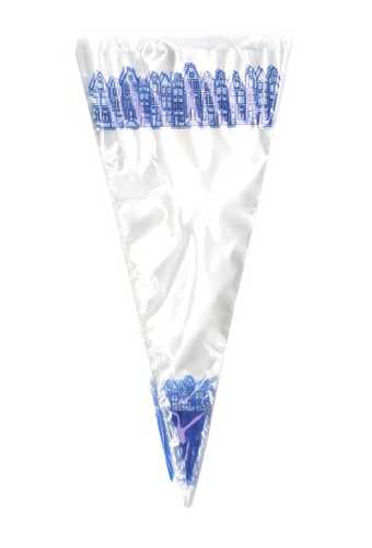 Snoepzak & Puntzak Delfts Blauw Met Opdruk18x37cm 100stuks