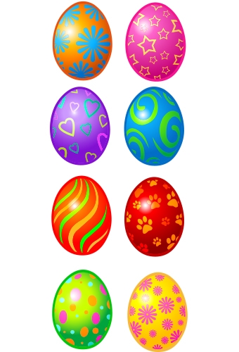 Etiketten Gemengde Pasen Paaseitjes Gekleurd 3x3.8cm 500stuks