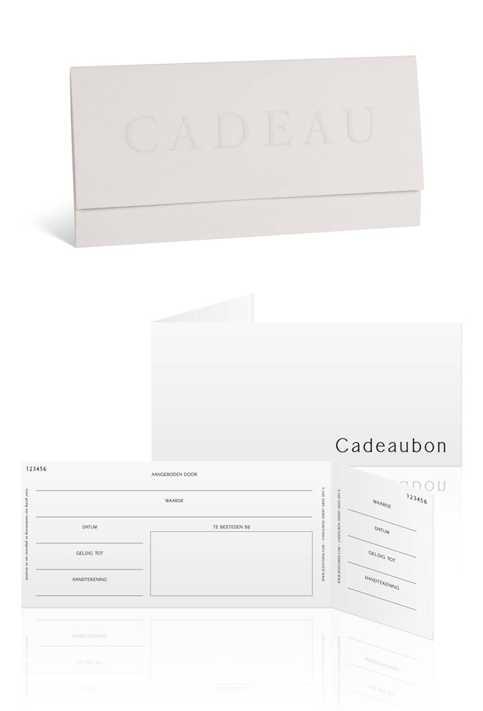 Kadobon & Envelop Impression Cadeau Wit 21.5x10.5cm 10stuks