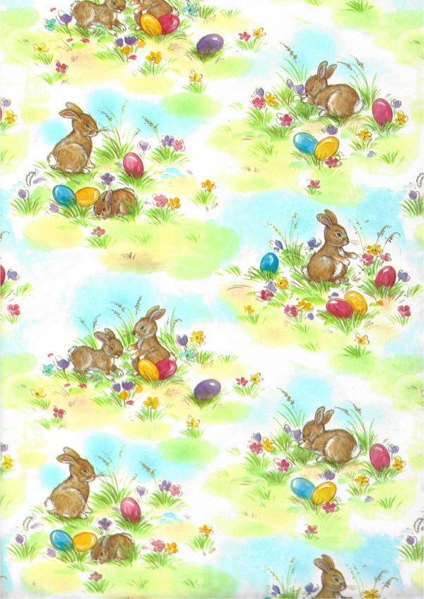 Kadopapier Coated Vrolijk Pasen 50cm x 100 meter