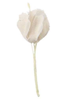 Kado Decoratie Bloem Flower Wit Met IJzerdraad 12x5cm 12stuks