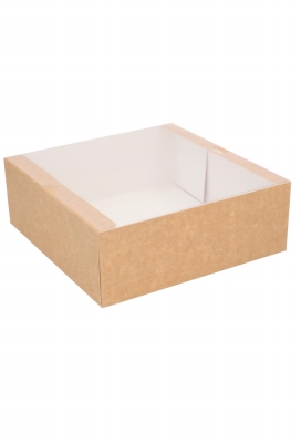 Geschenkdozen Kraft Savor Met PVC Venster 21x21x7.5cm Kraft 10stuks Geschenkdozen Kraft Savor Met PVC Venster 21x21x7.5cm Kraft 10stuks