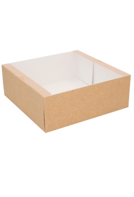 Geschenkdozen Kraft Savor Met PVC Venster 23x23x8.5cm Kraft 10stuks Geschenkdozen Kraft Savor Met PVC Venster 23x23x8.5cm Kraft 10stuks