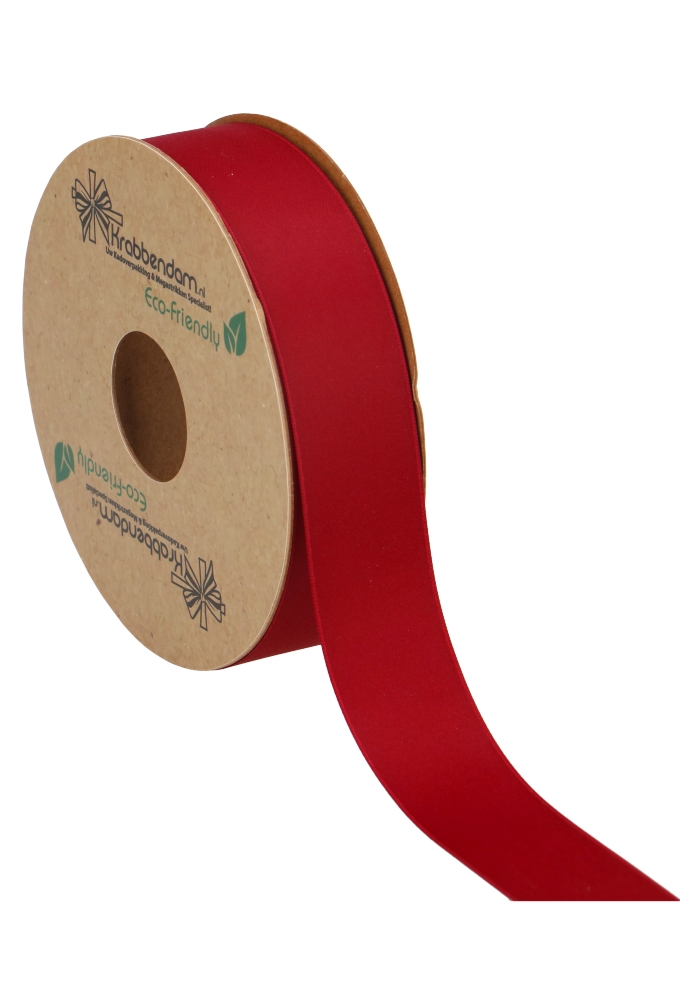 Geschenklint Satijn Dubbel Recycled Pet Bordeaux 25mm x 20 meter