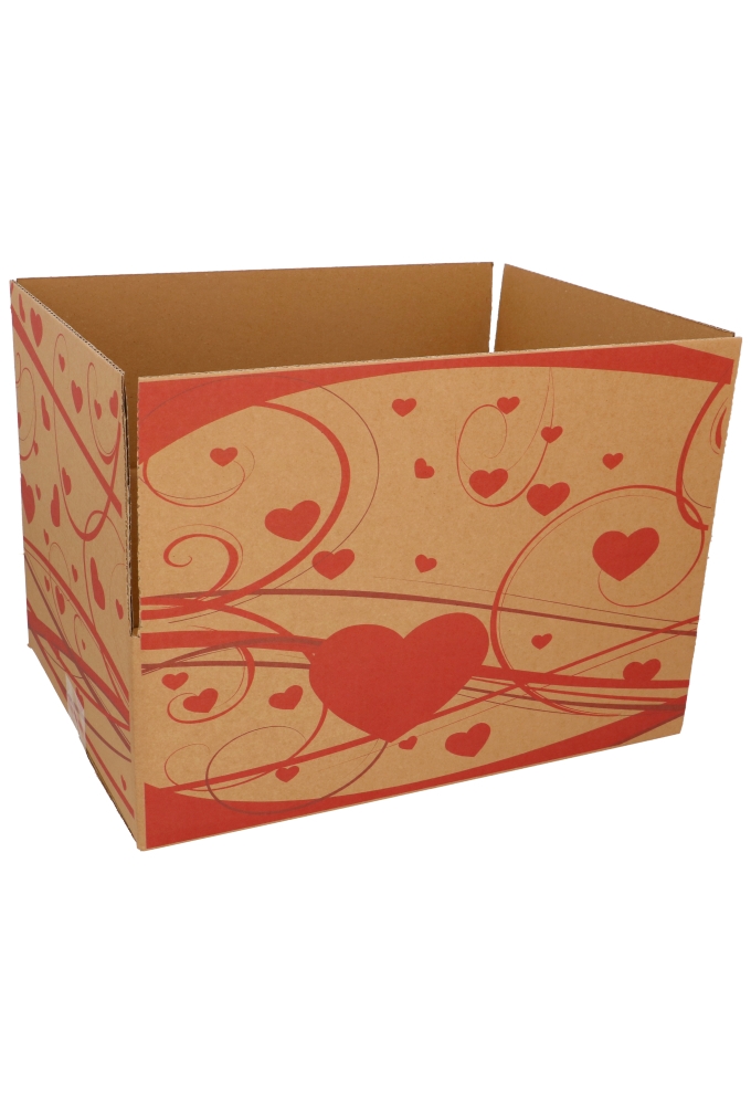 Geschenkdozen Hartjes kraft 39x29x13cm 15stuks