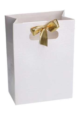 Kadotasje Luigi Karton Wit Met Relief 12.5x7x18cm 10stuks OP IS OP