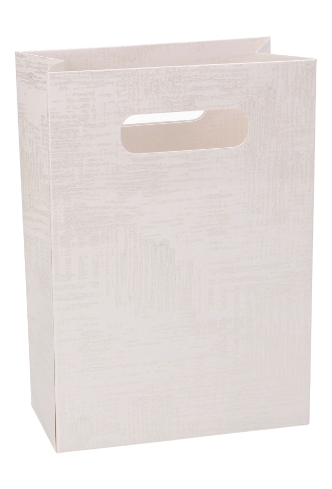 Kado Shopper Karton Wit Met Relief 12.5x7x18cm 10stuks OP IS OP