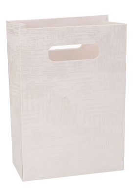 Kadotasje Luigi Karton Wit Met Relief 12.5x7x18cm 10stuks OP IS OP