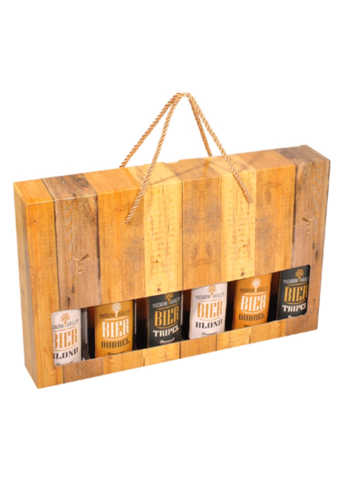 Bierverpakking Wood voor 6 flesjes Bier 33cl FSC® 50stuks