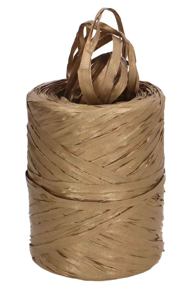 Eco Raffia Goud Metallic 100 Procent Gerecycled 5mm x 200meter