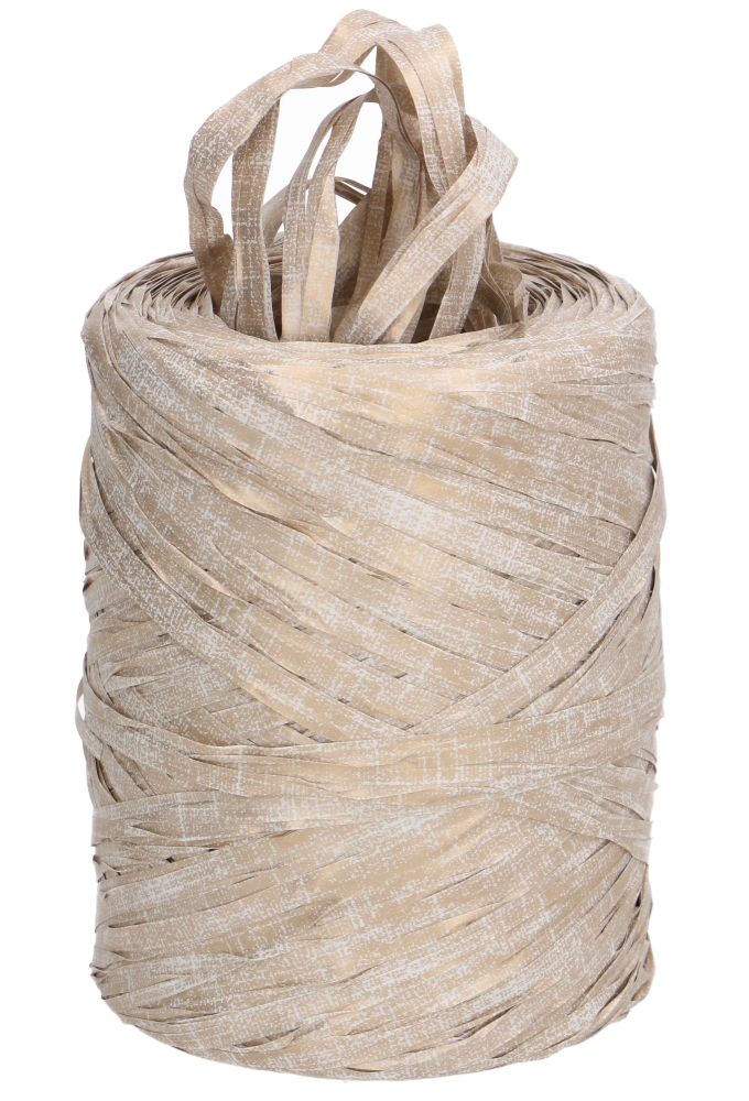 Eco Raffia Goud Wit Metallic 100 Procent Gerecycled 5mm x 200meter