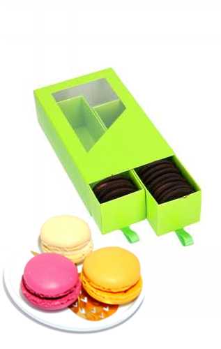 Macarondoosjes 2 Ladeboxje Groen Glans 15.5x8.6x4.5cm 7stuks