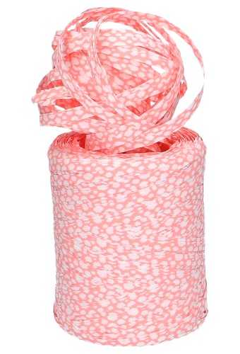 Raffia Linten Trend Baby Roze Met Wit Wolkje 5mm x 200 meter