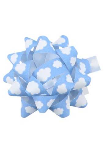 Baby Mini Bows Strik Rond 50mm Baby Blauw Wolkje Met Plakker 50stuks