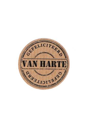 Etiketten Feest Van Harte Kraft 3.5cm 500stuks