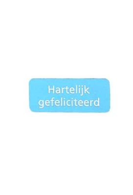 Etiketten Hartelijk Gefeliciteerd Blauw 3.8x1.6cm 500stuks